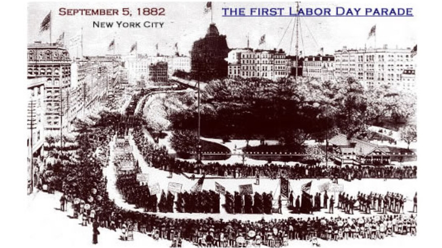 The first Labor Day was hardly a national holiday. Workers had to strike to celebrate it. This illustration ran in Frank Leslie's Weekly Illustrated Newspaper on September 16, 1882. Photo from public domain.