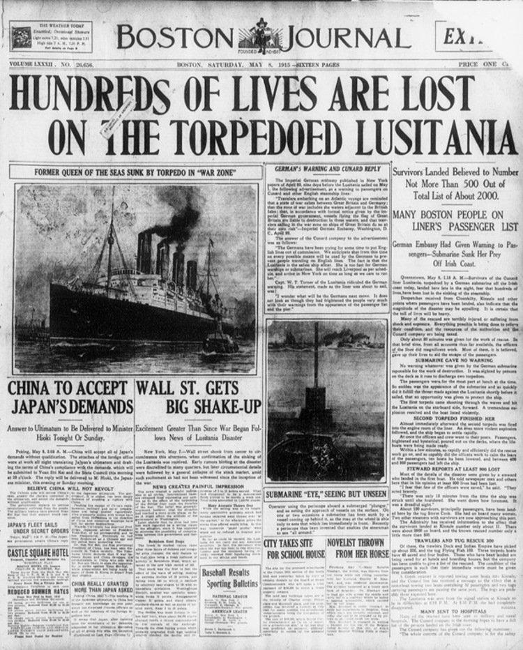 Newsela The Sinking Of The Lusitania How The British Won